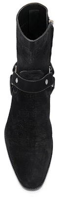 Saint Laurent Wyatt 'Black Suede Pointed Toe Block Heel Ankle Boot' 6035151Y2001000 Shop Saint Laurent Wyatt 'Black Suede Pointed Toe Block Heel Ankle Boot' 6035151Y2001000