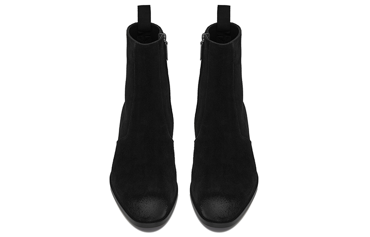 Shop Saint Laurent Wyatt 'Cierre de Cremallera en Ante Negro' 5536210W3001000