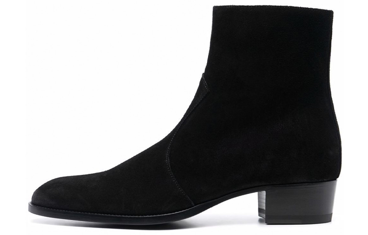 Saint Laurent Wyatt 'Black Suede Zip' 6703391NZ001000