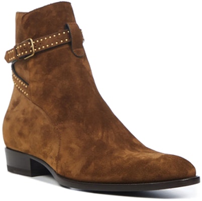 圣羅蘭 (SAINT LAURENT) Wyatt 麂皮 時尚短靴 棕色 Order 圣羅蘭 (SAINT LAURENT) Wyatt 麂皮 時尚短靴 棕色