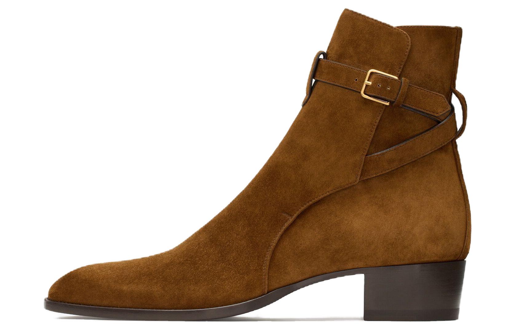 Saint Laurent Wyatt 'Brown Suede Buckle' 7547330LI002330