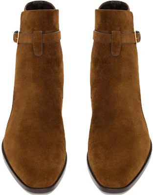 Saint Laurent Wyatt ''Fibbia in Pelle Scamosciata Marrone'' 7547330LI002330 Shop Saint Laurent Wyatt ''Fibbia in Pelle Scamosciata Marrone'' 7547330LI002330