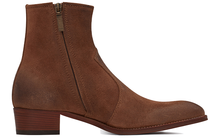 Order Saint Laurent Wyatt 'Kulit Coklat Retro Zip' 66928525T002749