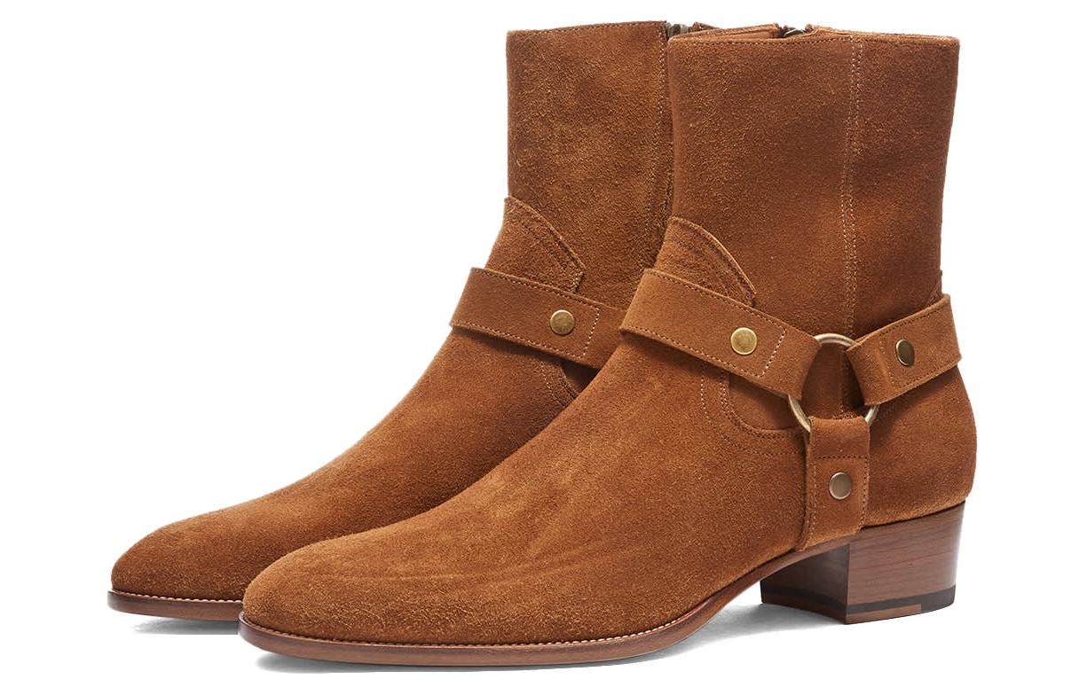 Order 圣罗兰 Wyatt 套环靴 "栗色" 443190-BPN00-5710