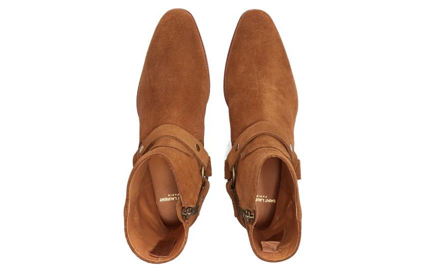 Lookbook 圣罗兰 Wyatt 套环靴 "栗色" 443190-BPN00-5710