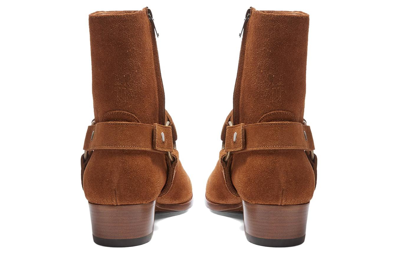 Shop 圣罗兰 Wyatt 套环靴 "栗色" 443190-BPN00-5710