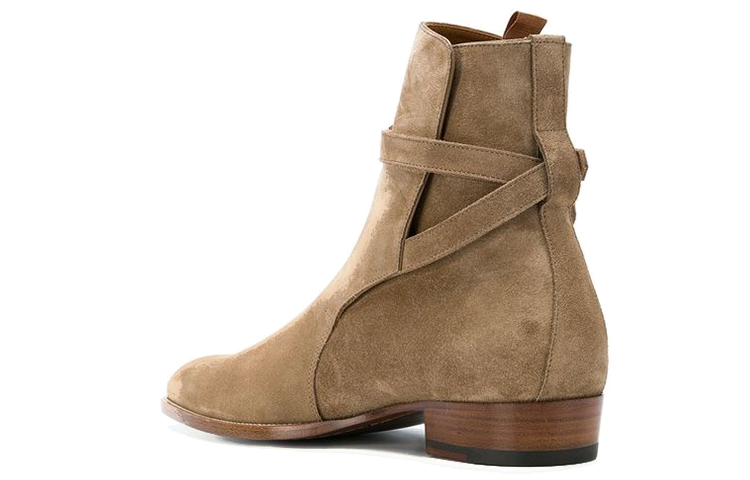 Lookbook Saint Laurent Wyatt Jodhpur Boot &#x27;Tobacco&#x27; Pria Terbaru Sepatu Kulit Coklat 498372BT3009870