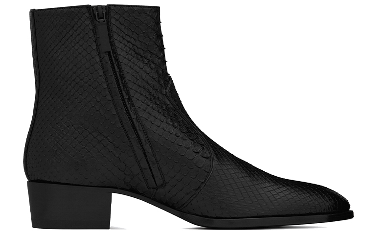 Order Saint Laurent Botas Wyatt con Cremallera 'Pitón Negro' 6304852PL001000