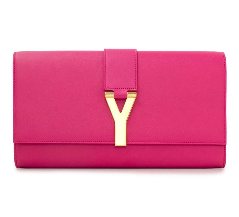 Saint Laurent Y Clutch Large Fuschia