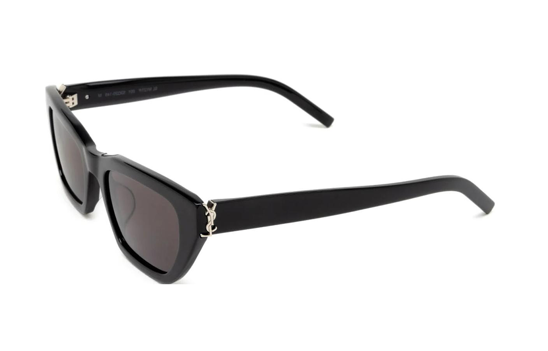 SAINT LAURENT YSL Logo Irregular Frame Black Sunglasses Unisex Couple Style. SLM127F001
