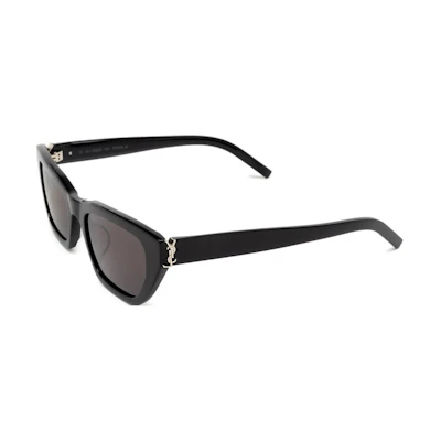SAINT LAURENT YSL Logo Irregular Frame Black Sunglasses Unisex Couple Style. SLM127F001