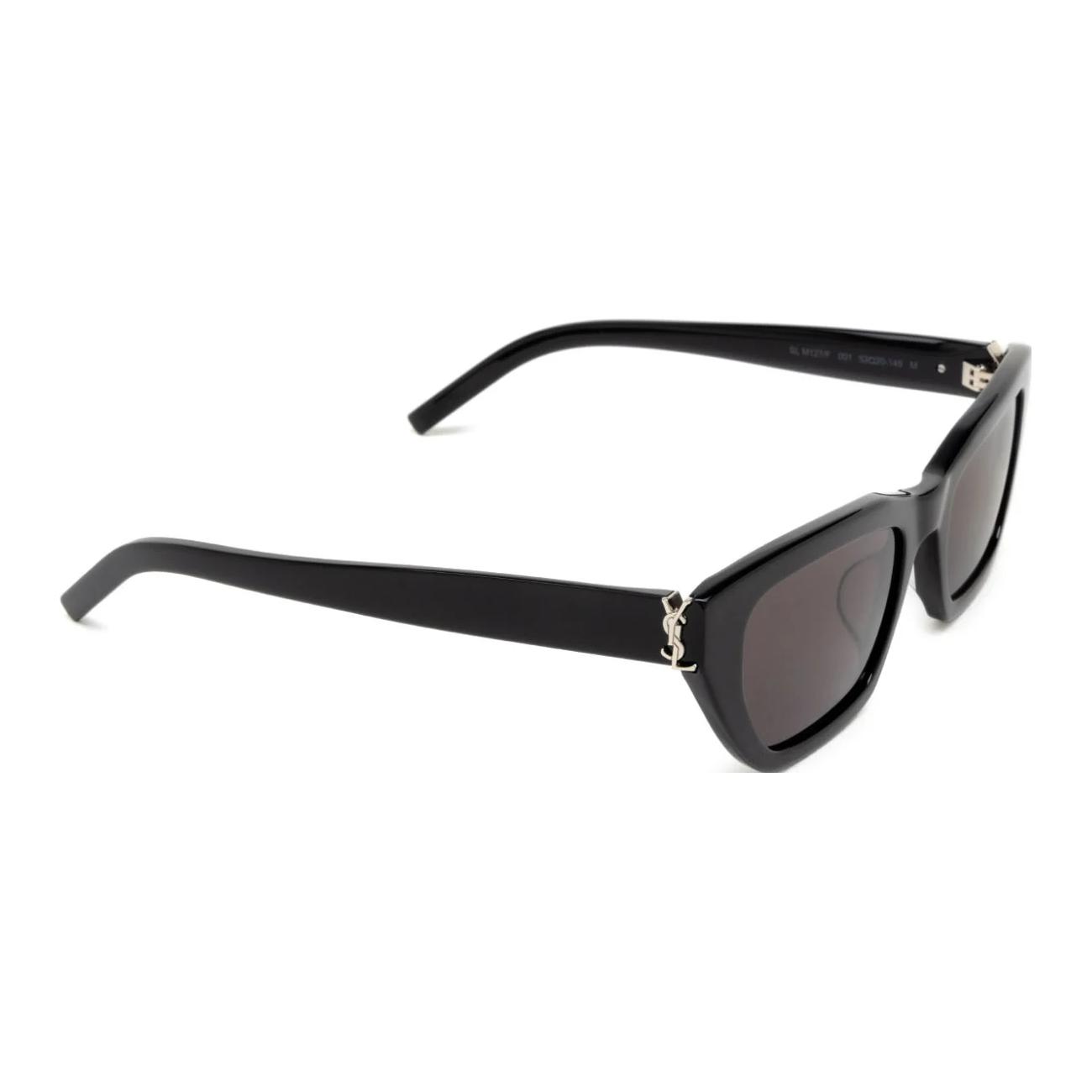 Lookbook Kacamata Hitam Saint Laurent YSL Logo Frame Unik Unisex Gaya Pasangan. SLM127F001