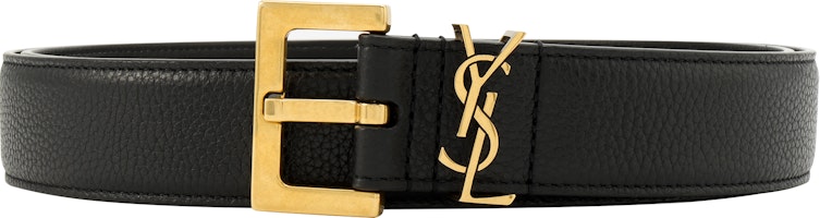 Saint Laurent YSL Logo Leather Belt Black 3cm Wide 634440DTI0W1000 Saint Laurent YSL Logo Leather Belt Black 3cm Wide 634440DTI0W1000