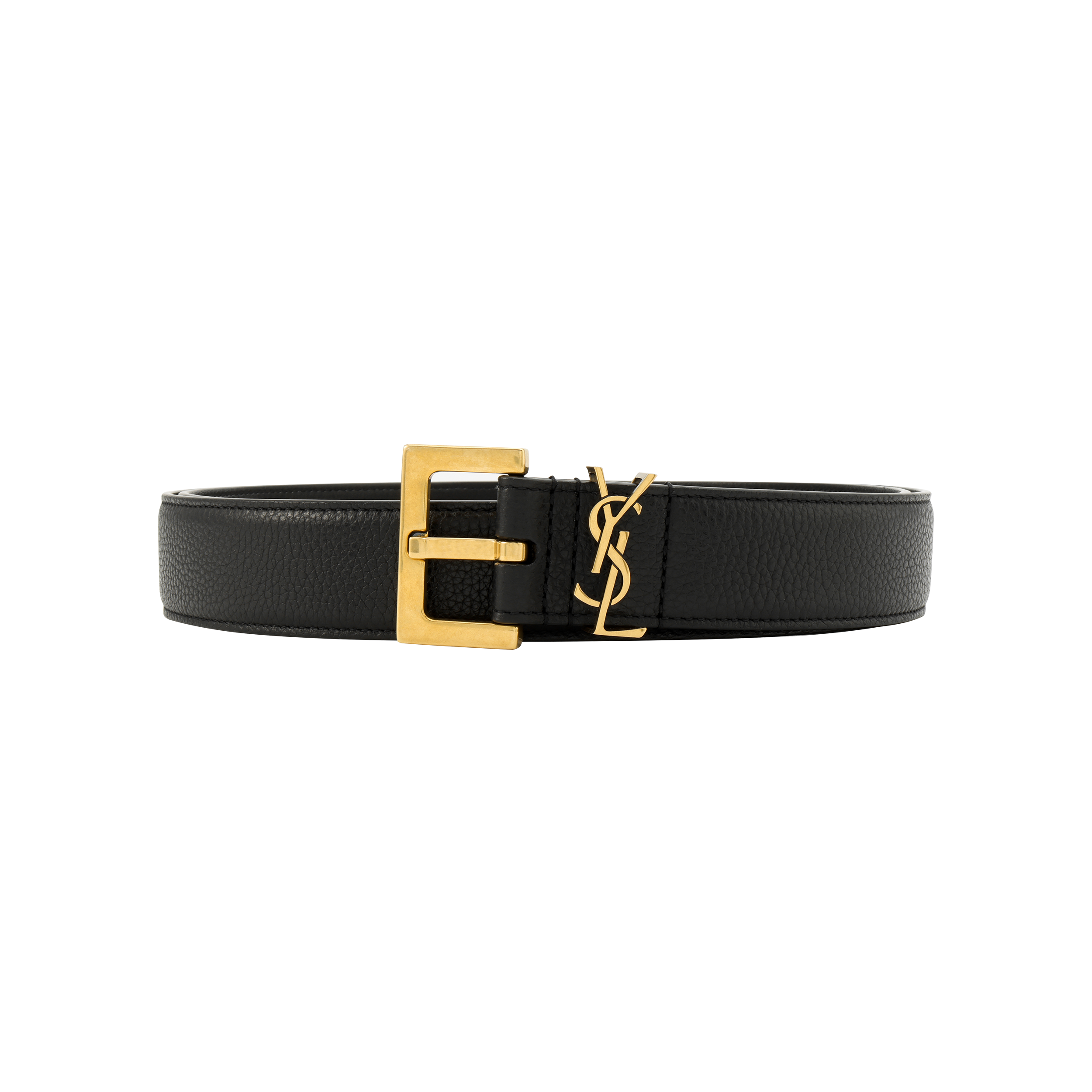 Order Saint Laurent YSL Logo Leather Belt  Black 3cm Wide 634440DTI0W1000
