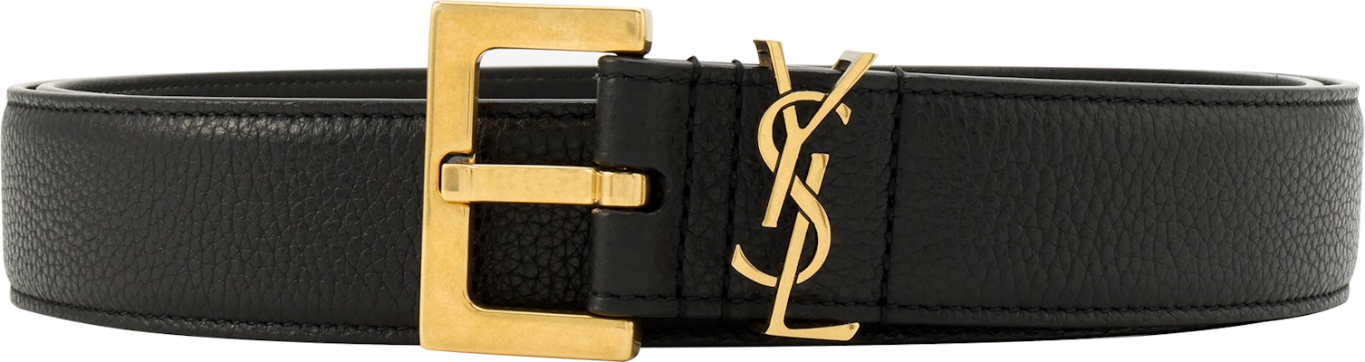 Saint Laurent YSL Logo Leather Belt Black 3cm Wide 634440DTI0W1000 Order Saint Laurent YSL Logo Leather Belt Black 3cm Wide 634440DTI0W1000