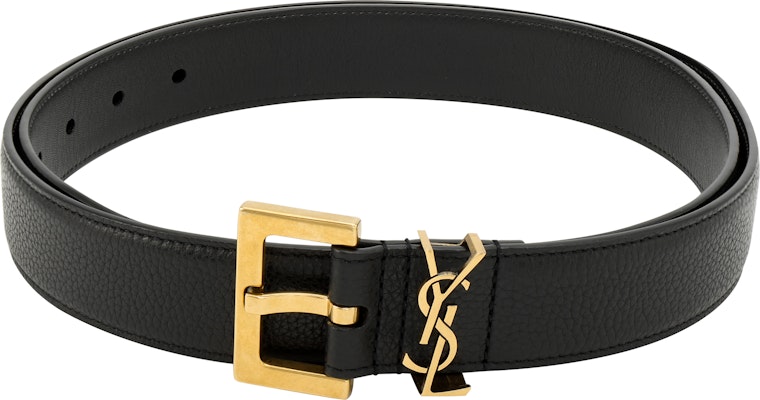 Saint Laurent YSL Logo Leather Belt Black 3cm Wide 634440DTI0W1000 Shop Saint Laurent YSL Logo Leather Belt Black 3cm Wide 634440DTI0W1000