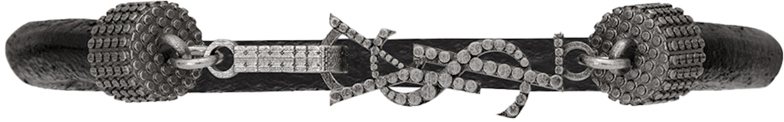 Pulsera de Cuero Saint Laurent YSL Logo Unisex Estilo Pareja Negra. 6073190UZ0D1000 Lookbook Pulsera de Cuero Saint Laurent YSL Logo Unisex Estilo Pareja Negra. 6073190UZ0D1000