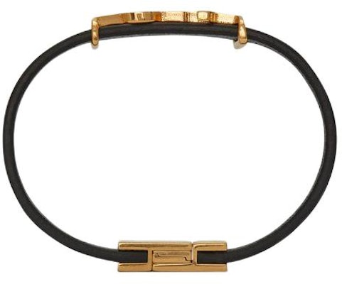 聖羅蘭YSL金屬標誌黑金小牛皮男女手鍊 7088150IH0J1000 Lookbook 聖羅蘭YSL金屬標誌黑金小牛皮男女手鍊 7088150IH0J1000