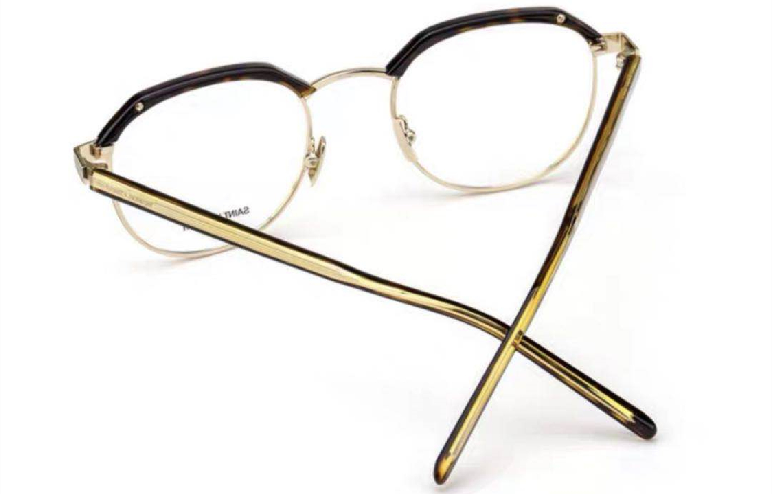 SAINT LAURENT YSL Vintage Half-Frame Metal-Rim Round Eyeglasses Unisex SL124-003 圖 3