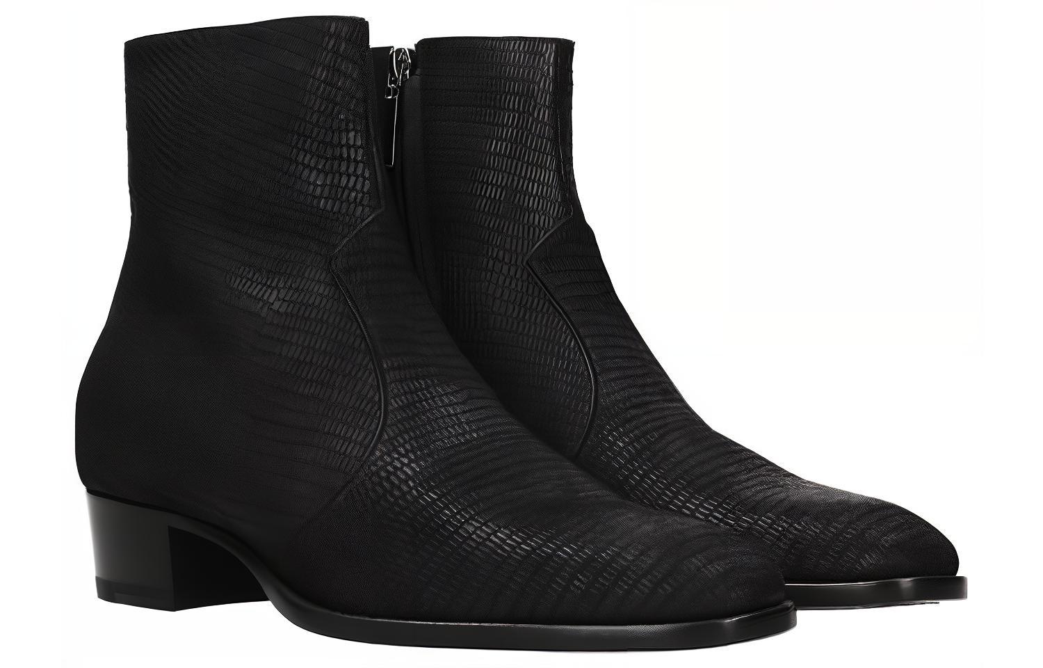 Order Saint Laurent Zippered Ankle Boot 'Black Suede' 6304861YO001000