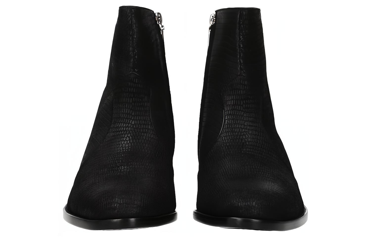 Shop Saint Laurent Botines Tobilleros Cremallera 'Negro Ante' 6304861YO001000