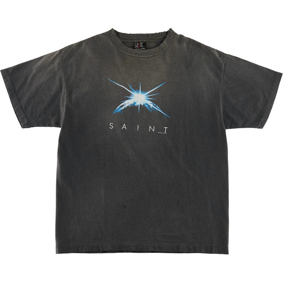 SAINT Mxxxxxx  Black Crewneck Casual Straight-Fit Short Sleeve T-Shirt SM-S23-0000-005
