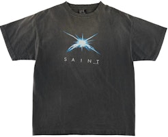 SAINT Mxxxxxx Black Crewneck Casual Straight-Fit Short Sleeve T-Shirt SM-S23-0000-005 SAINT Mxxxxxx Black Crewneck Casual Straight-Fit Short Sleeve T-Shirt SM-S23-0000-005