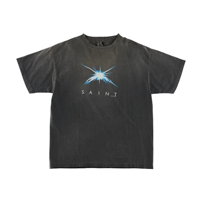 SAINT Mxxxxxx Black Crewneck Casual Straight-Fit Short Sleeve T-Shirt SM-S23-0000-005