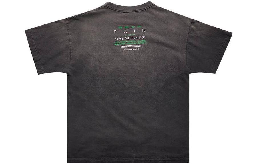 Lookbook SAINT Mxxxxxx 黑色圓領休閒直版短袖T恤 SM-S23-0000-005