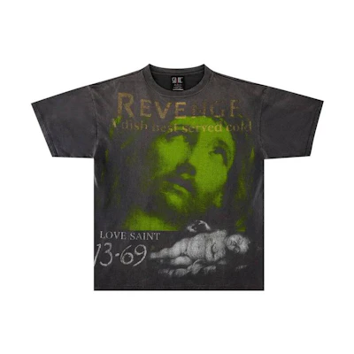 SAINT Mxxxxxx Black Graphic Print Oversized Crewneck T-Shirt SM-S23-0000-085