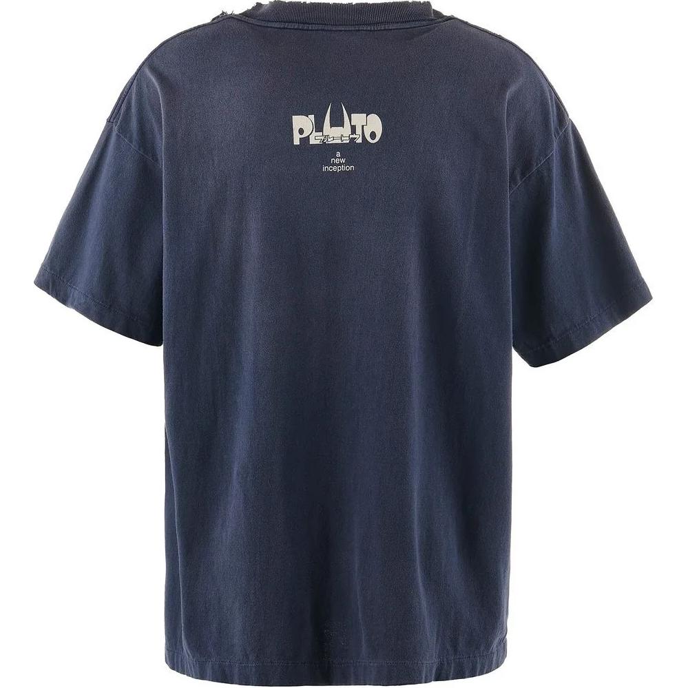 Lookbook SAINT Mxxxxxx 藍色寬鬆版型圓領短袖T恤 SM-YS1-0000-C29