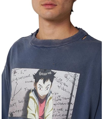 SAINT Mxxxxxx 藍色寬鬆版型圓領短袖T恤 SM-YS1-0000-C29 Details for SAINT Mxxxxxx 藍色寬鬆版型圓領短袖T恤 SM-YS1-0000-C29