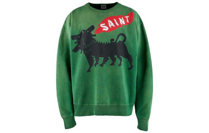 SAINT Mxxxxxx  Crewneck Pullover Long Sleeve T-Shirt with Animal Print SM-A23-0000-021
