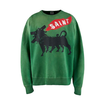 SAINT Mxxxxxx Crewneck Pullover Long Sleeve T-Shirt with Animal Print SM-A23-0000-021