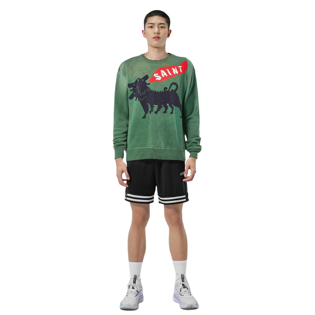 Purchase SAINT Mxxxxxx Crewneck Pullover Lengan Panjang T-Shirt Corak Haiwan SM-A23-0000-021