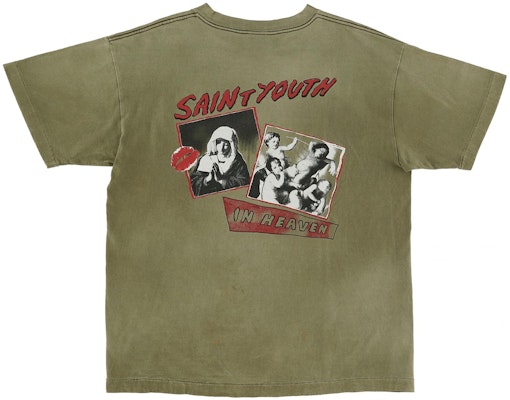 SAINT Mxxxxxx 綠色圓領字母印花T恤 SM-S22-0000-024 Lookbook SAINT Mxxxxxx 綠色圓領字母印花T恤 SM-S22-0000-024