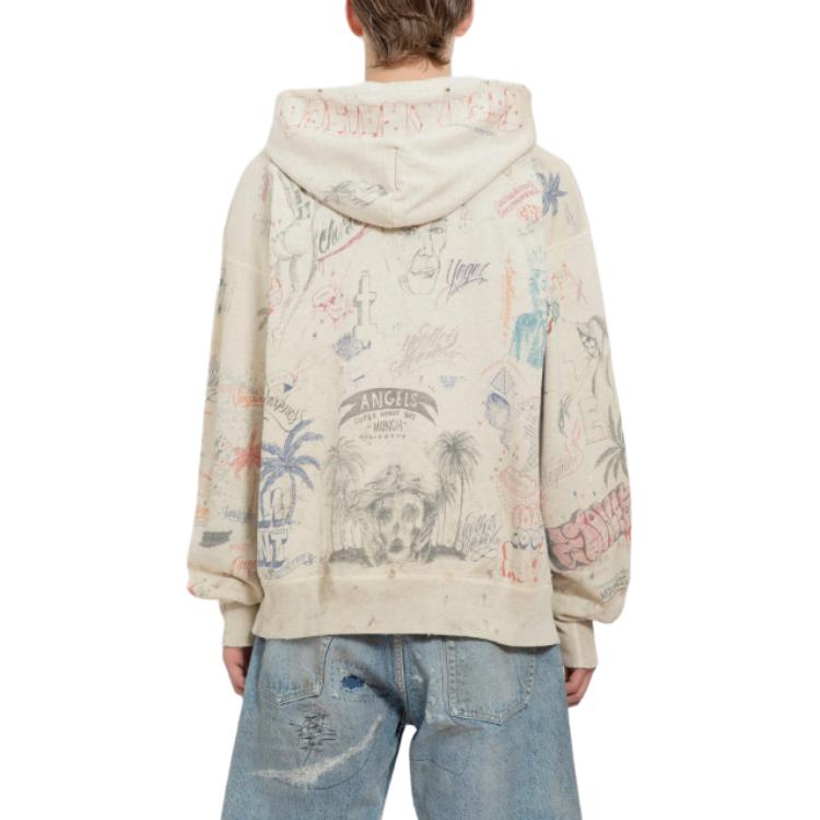 Lookbook セントマイケル ホワイトプルオーバーパーカー ドローストリング付き長袖仕様 SMY680000C11