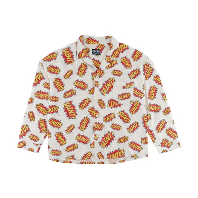 SAINT Mxxxxxx All-Over Print Casual Button-Up Long Sleeve Shirt White . SM-A22-0000-027