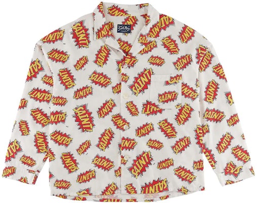 SAINT Mxxxxxx 全版印花休閒長袖襯衫 白色。 SM-A22-0000-027 Order SAINT Mxxxxxx 全版印花休閒長袖襯衫 白色。 SM-A22-0000-027