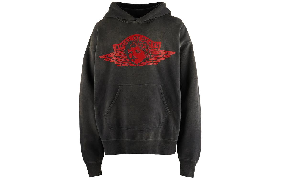 SAINT Mxxxxxx Angel Print Pullover Hoodie Black SM-YS8-0000-034