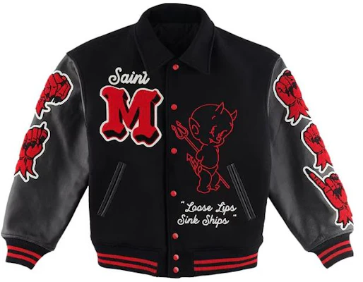 SAINT Mxxxxxx 黑色长袖纽扣夹克衫 SMA220000034BLACK Buy SAINT Mxxxxxx 黑色长袖纽扣夹克衫 SMA220000034BLACK