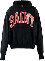 SAINT Mxxxxxx Black Pullover Hoodie With Pocket Long Sleeve Casual Wear SM-A23-0000-030 SAINT Mxxxxxx Black Pullover Hoodie With Pocket Long Sleeve Casual Wear SM-A23-0000-030