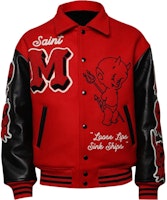 SAINT Mxxxxxx Colorblock Cartoon Letter Print Button-Up Jacket Red - . SM-A22-0000-035 SAINT Mxxxxxx Colorblock Cartoon Letter Print Button-Up Jacket Red - . SM-A22-0000-035