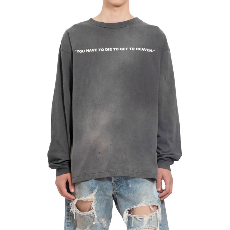 SAINT Mxxxxxx Colorblock Letter Print Crewneck Sweatshirt Dark Gray SMY680000016