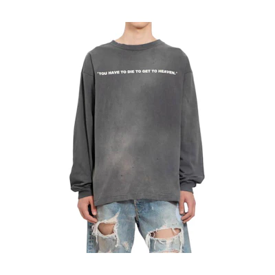 SAINT Mxxxxxx Colorblock Letter Print Crewneck Sweatshirt Dark Gray SMY680000016