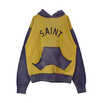 SAINT Mxxxxxx Colorblock Logo Print Hoodie Yellow - SM-A21-0000-035