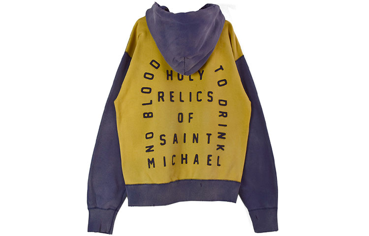 Lookbook SAINT Mxxxxxx Colorblock Logo Print Hoodie Yellow - SM-A21-0000-035