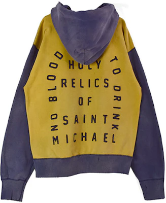 SAINT Mxxxxxx Colorblock Logo Print Hoodie Yellow - SM-A21-0000-035 Lookbook SAINT Mxxxxxx Colorblock Logo Print Hoodie Yellow - SM-A21-0000-035