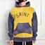 Shop SAINT Mxxxxxx Colorblock Logo Print Hoodie Yellow - SM-A21-0000-035