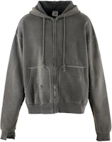 SAINT Mxxxxxx Dark Gray Casual Solid Zip Hoodie with Pockets SM-A23-0000-032 SAINT Mxxxxxx Dark Gray Casual Solid Zip Hoodie with Pockets SM-A23-0000-032